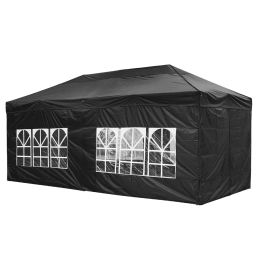 10X20ft EZ Pop Up Canopy Folding Gazebo/Black