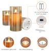 3Packs Flameless Candles Battery Operated Pillar Real Wax LED Glass Candle Warm White with Remote Control Timer