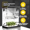 iPower 48"x24"x60" Grow Tent with Observation Window and Removable Floor Tray; Tool Bag for Indoor; 24" x 48" x 60"; Black/Silver