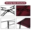 Outdoor Grill Gazebo 8 x 5 Ft, Shelter Tent, Double Tier Soft Top Canopy and Steel Frame with hook and Bar Counters,Burgundy YK