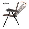 Beach & Garden Lawn 4 Pcs Folding Sling Chairs With Steel Armrest And Adjustable Back