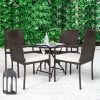 Trendy And Pratical Outdoor Patio Rattan Dining Chairs Cushioned Sofa 4 Pcs Set